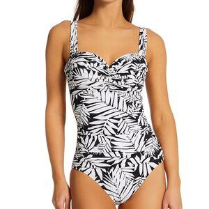 Bleu Rod Beattie Urban Oasis Shirred Bandeau One Piece Swimsuit